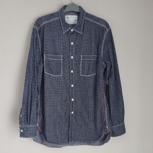 Robert Graham Jeans Men’s XL Polka Dot Button Down Shirt – Contrast Trim